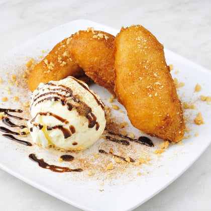 Crispy Fried Bananas and Vanilla Ice Cream