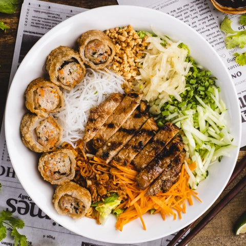 35B Bun Thit Nuong and Cha Gio: Grilled Pork and Fried Rice Paper Rolls
