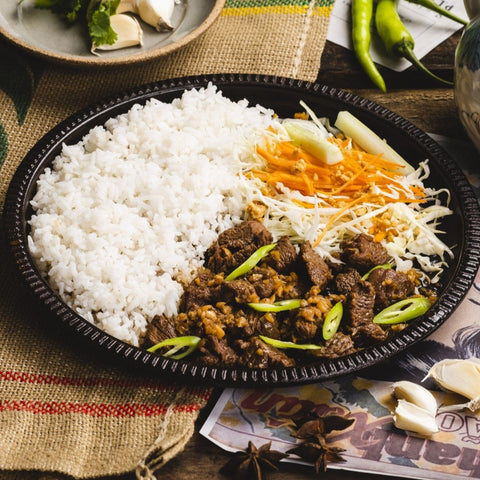 46 Com Bo Xao: Tenderloin Beef with Rice