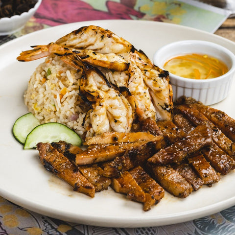 45 Com Tom Thit Nuong: Marinated Prawns and Grilled Pork with Rice