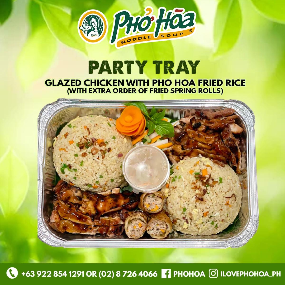 Glazed Chicken with Pho Hoa fried Rice with extra order of Fried Sprin ...